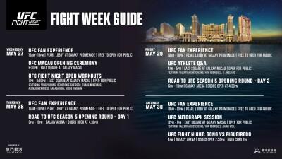 Galaxy Macau and UFC Present Exciting Fan Events for UFC Fight Night