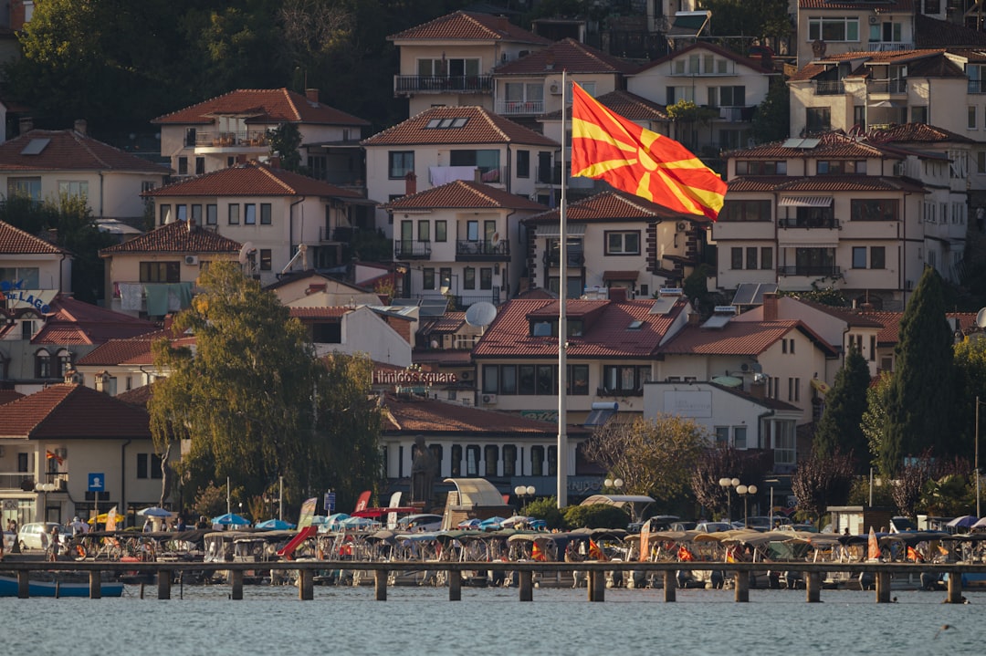 Ohrid Macedonia lakefront nightlife bars evening lights