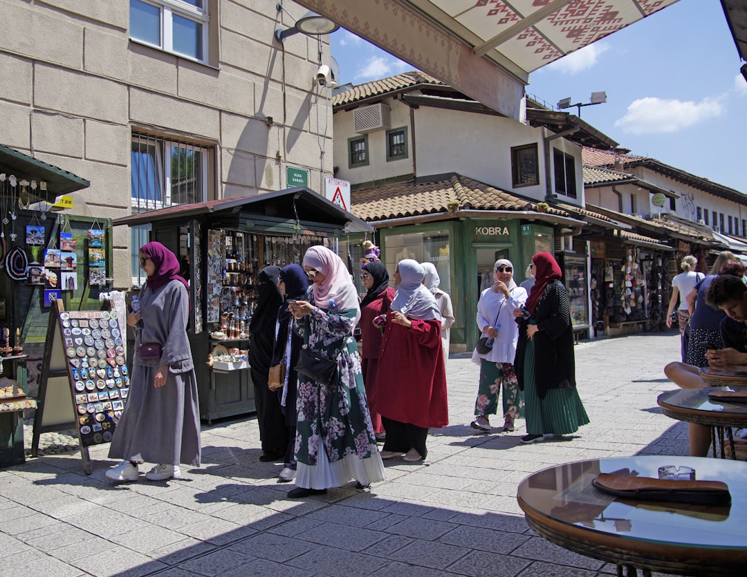 Šehera Čaršija Sarajevo narrow street shops crowds