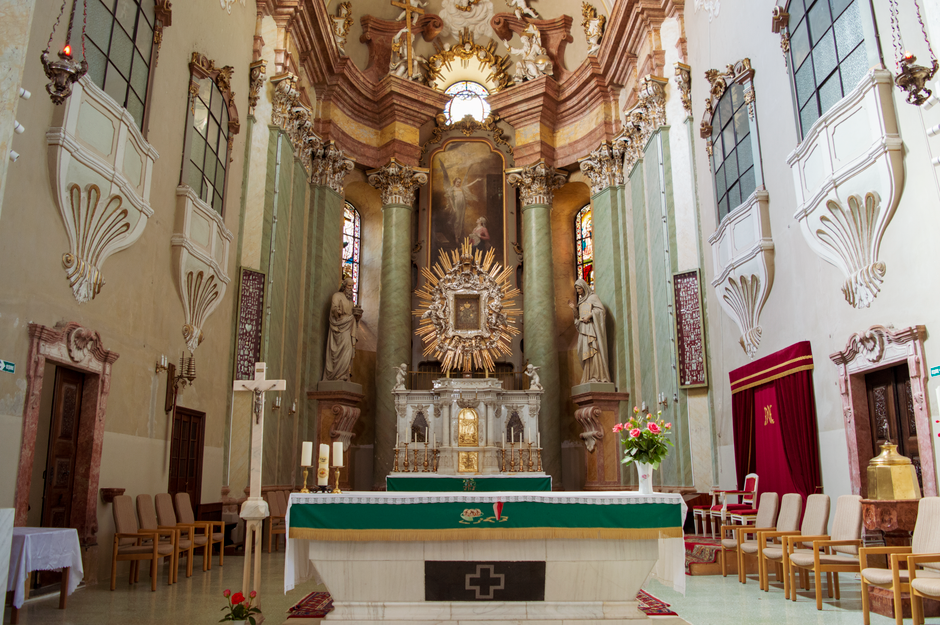 Kotor Cathedral Saint Tryphon interior baroque altar incense