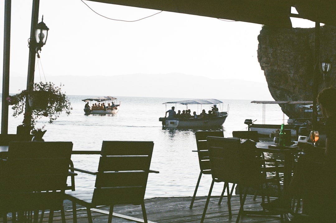 Ohrid Old Bazaar street food restaurants outdoor seating evening