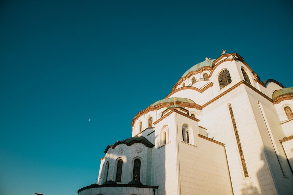 Orthodox church service St George day Balkans