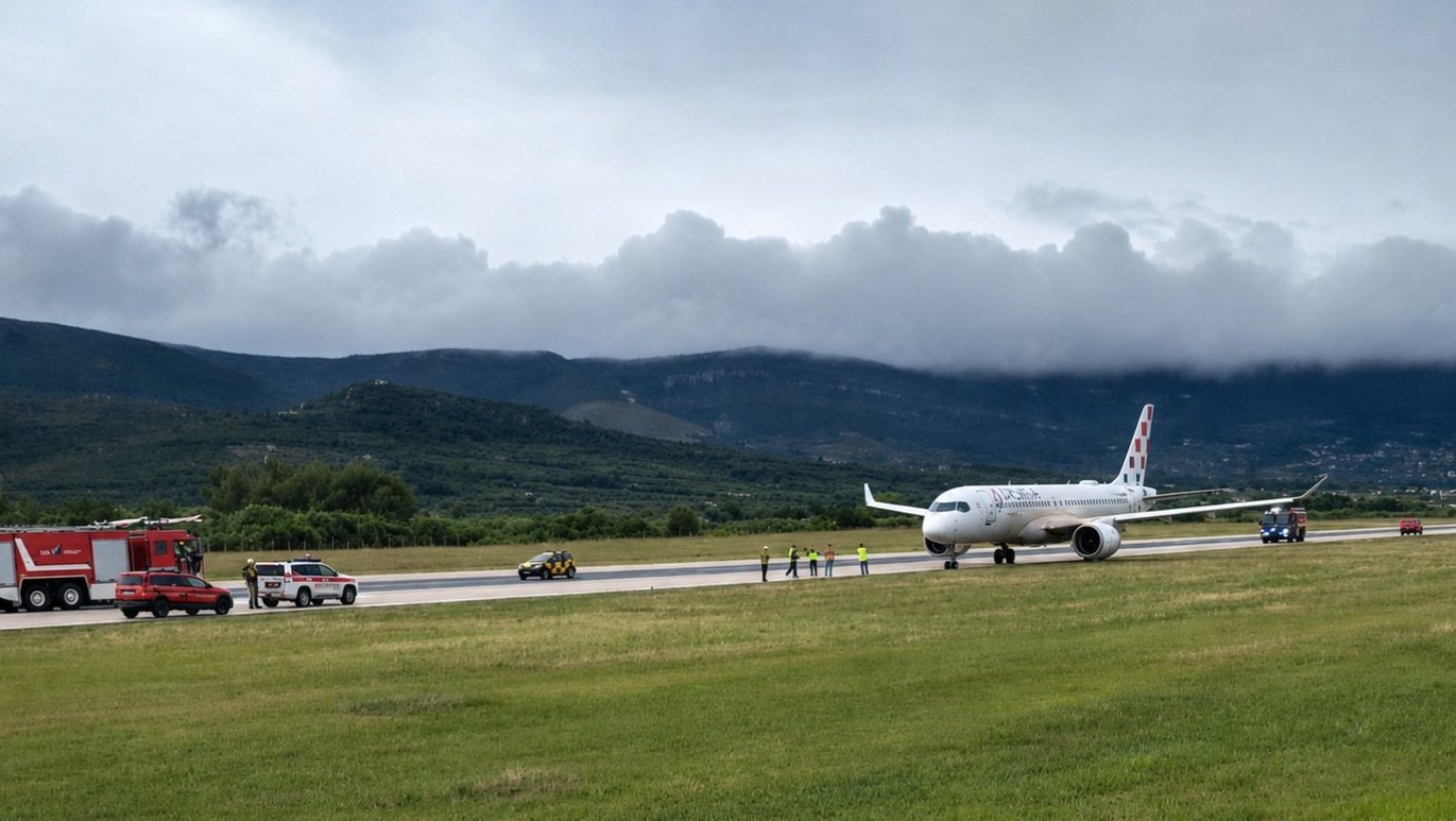 Airbus A220 Skids Off Runway in Split, Croatia