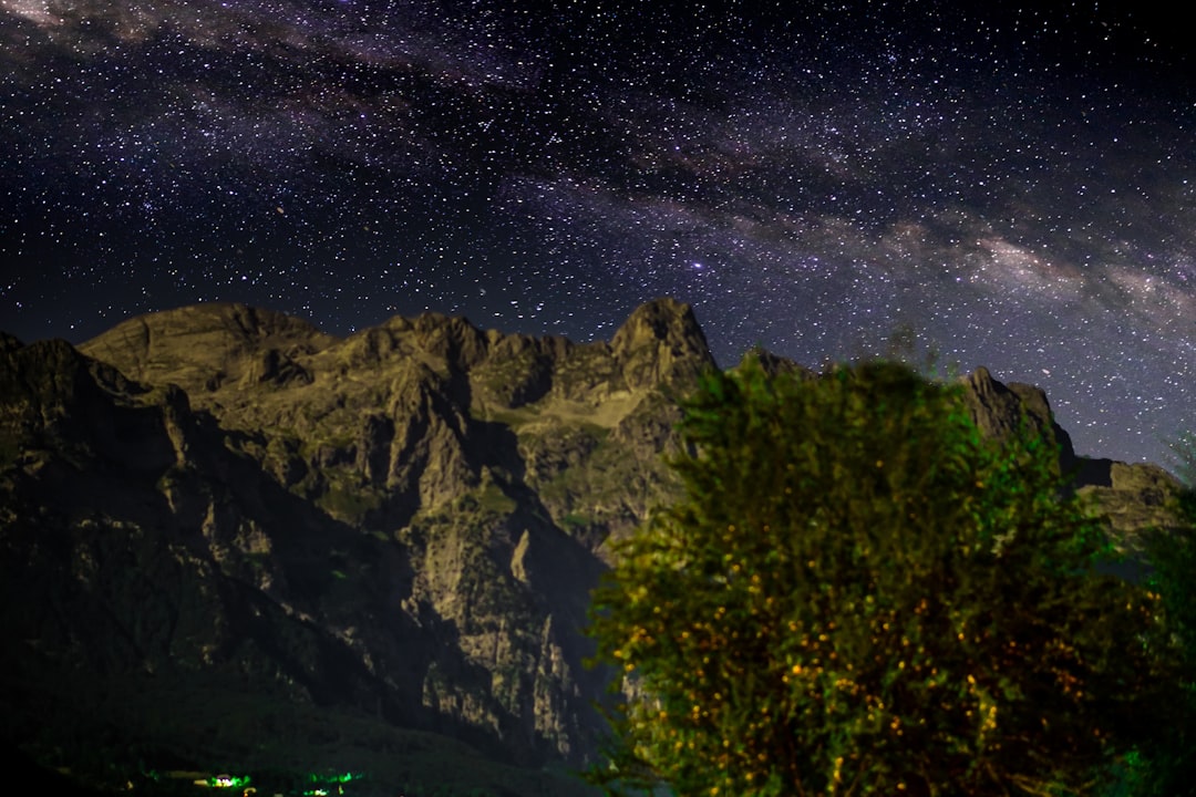 Korab summit night stars mountain landscape Albania