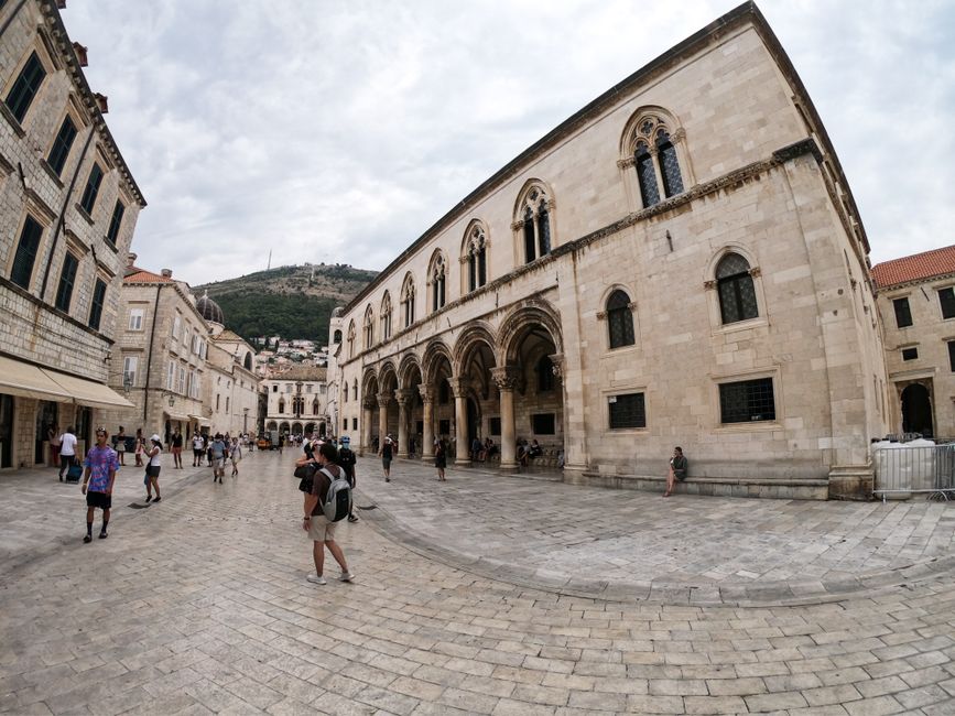 Dubrovnik Stradun street Croatia night lights tourists bars