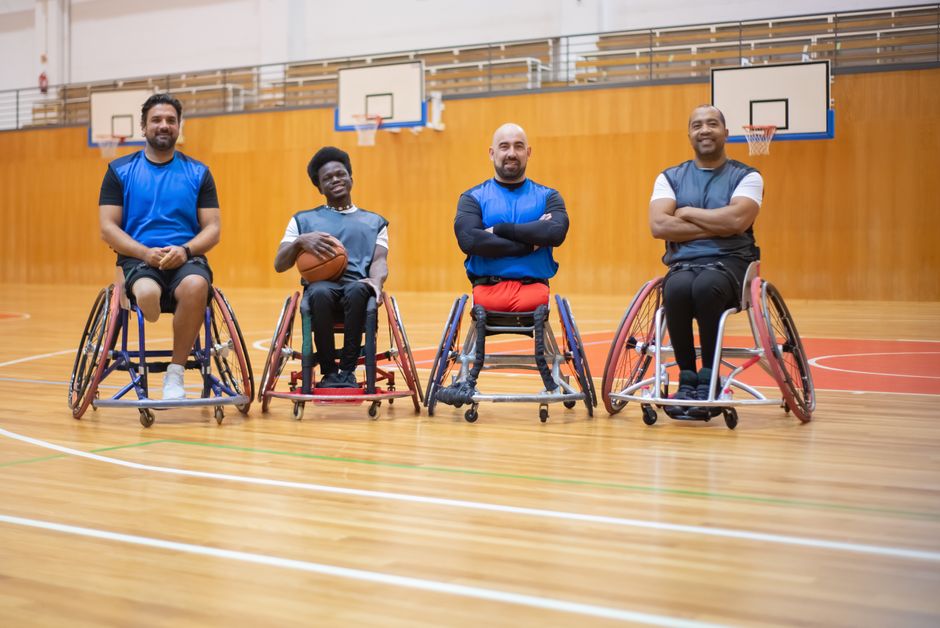 Fenerbahce wheelchair basketball players celebrating victory