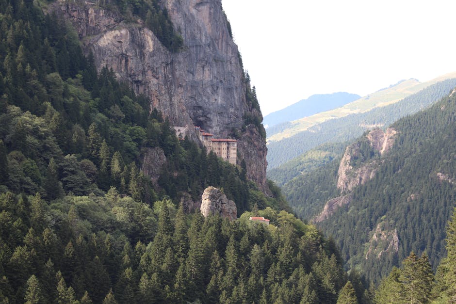 Sumela Monastery Turkey cliffside ancient church green mountains