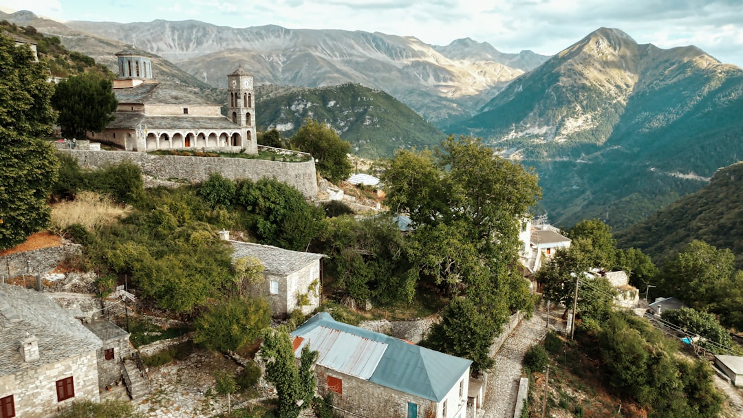 Litochoro Greece mountain village street view