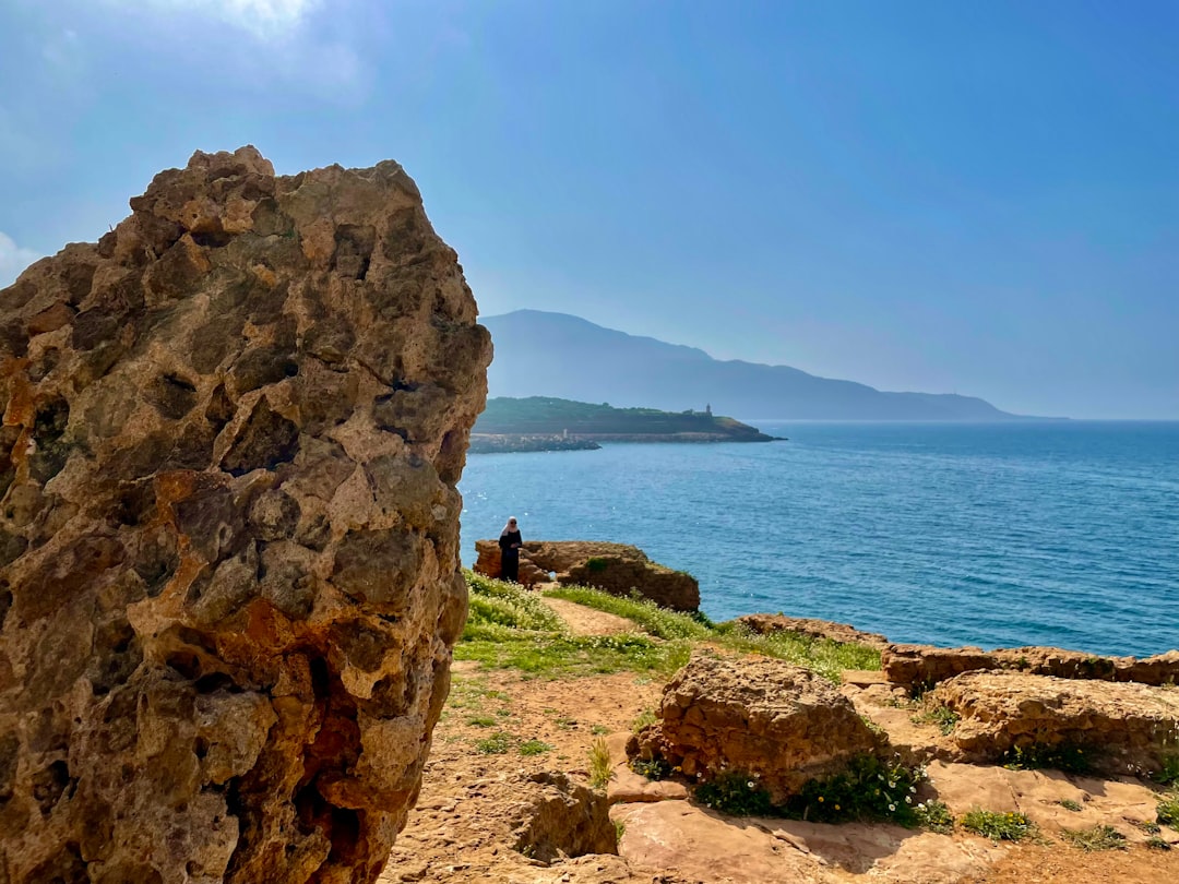 Temple of Athena Samothrace ruins view sea