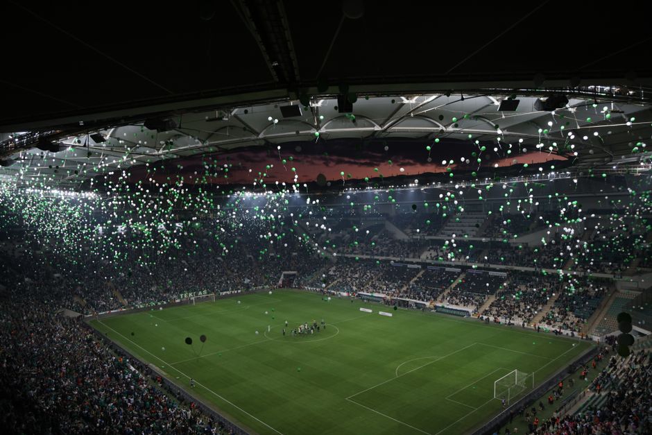 Shakira concert crowd in a European stadium night view