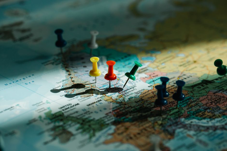 Balkan countries map economic trade routes