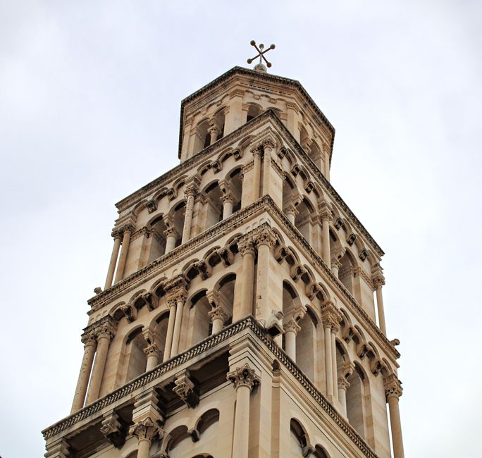 Rijeka St. Vitus Cathedral bell tower view over Kvarner Gulf