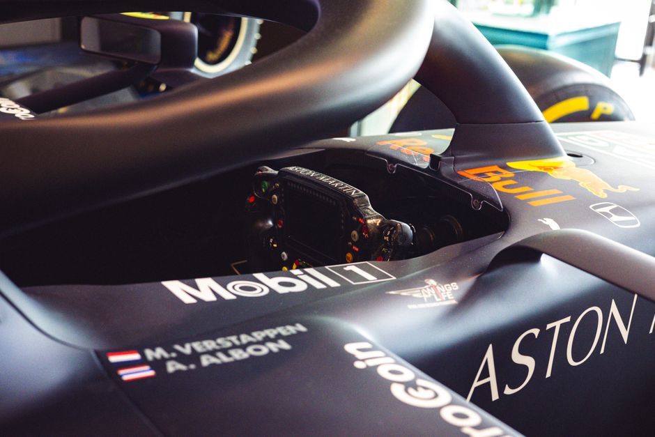 Max Verstappen Red Bull car racing Barcelona circuit