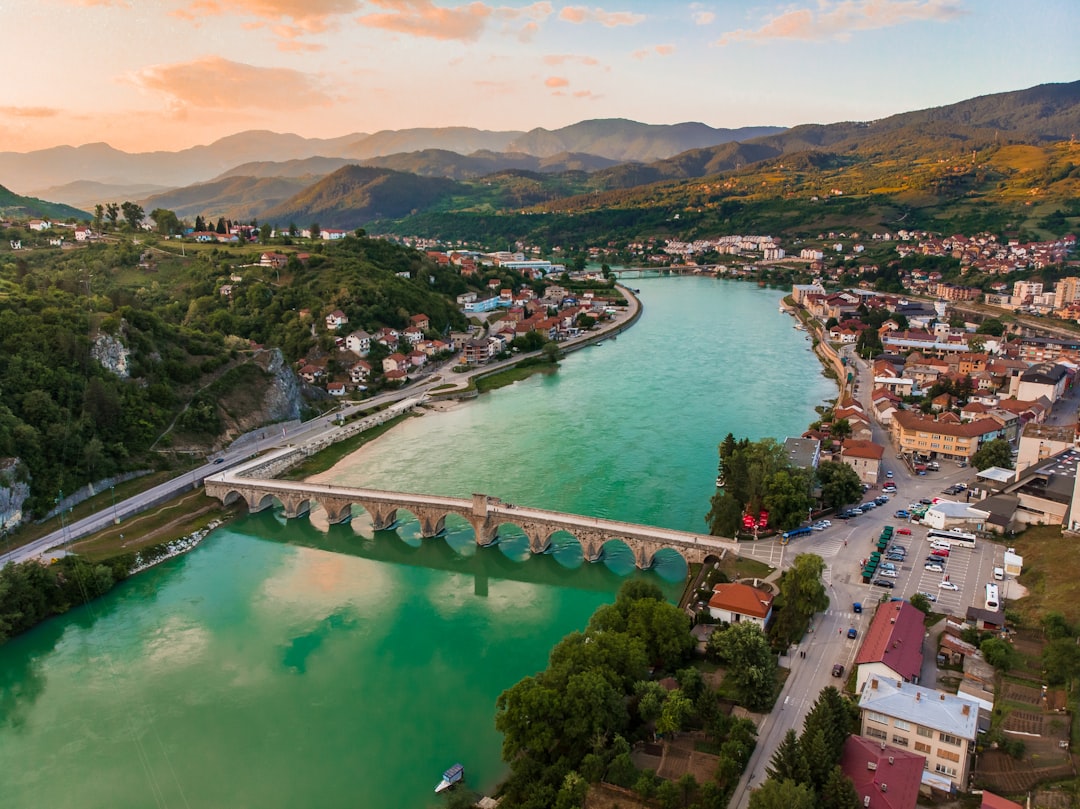 Mostar Bosnia Herzegovina Stari Most bridge divers Neretva River