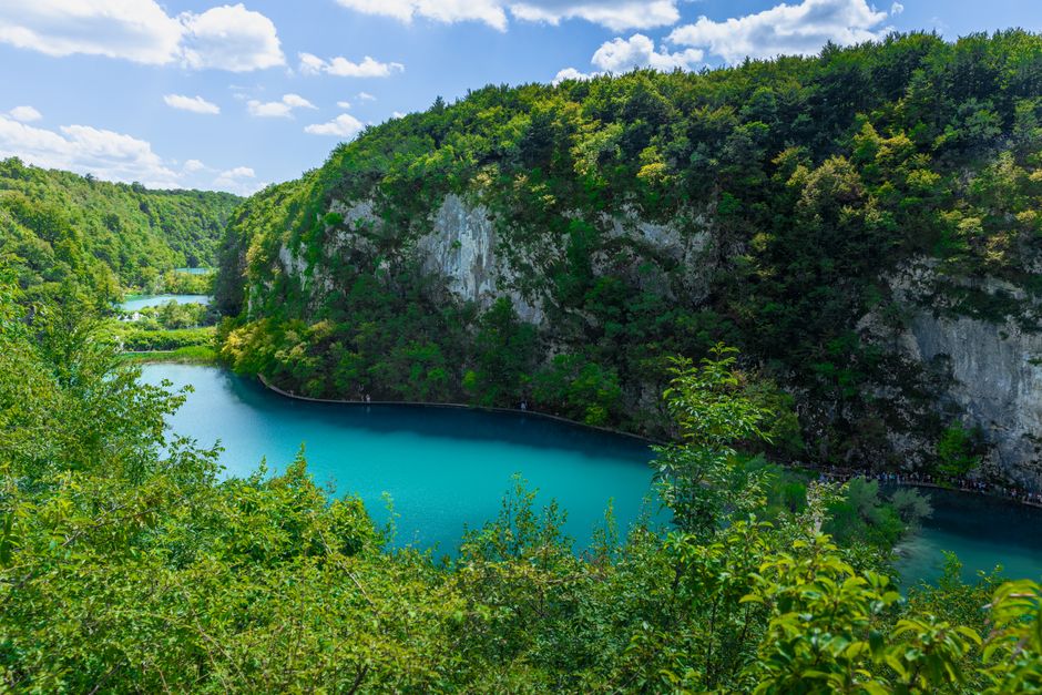 Great Waterfall Plitvice Lakes Croatia mist canyon view