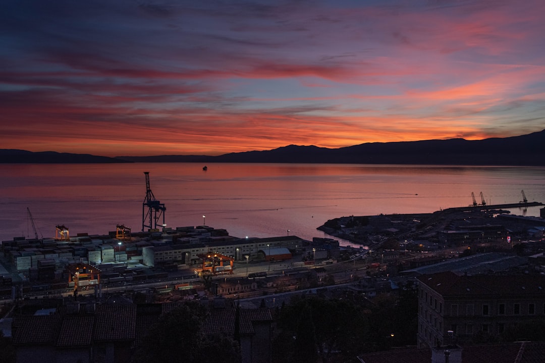 Rijeka Riva promenade seafood restaurants evening