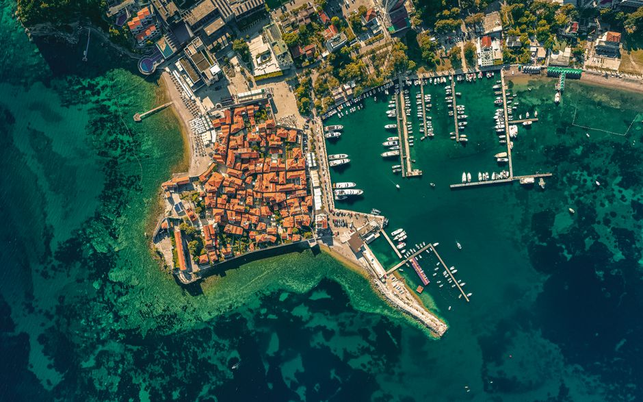 Bar Montenegro Adriatic coast old town harbor hiking start point
