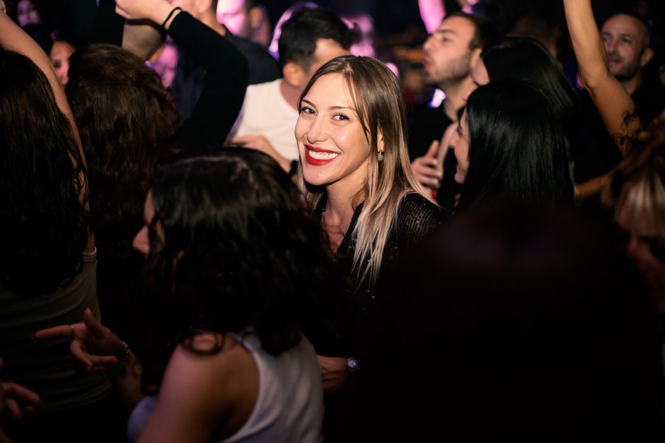 Beach Club Riviera Neum Bosnia Herzegovina night dance floor sand people