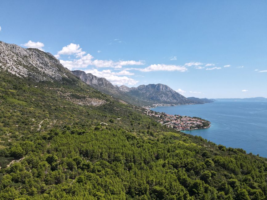 Treskavica summit Croatia panoramic view Adriatic Sea clouds