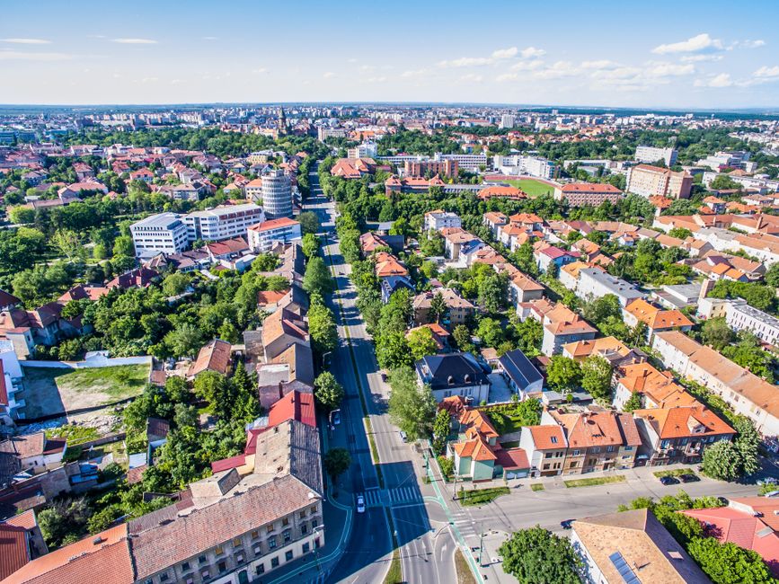 Timisoara city skyline with tech parks