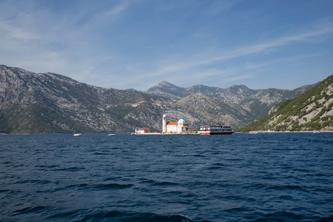 Our Lady of the Rocks Montenegro island church kayak view