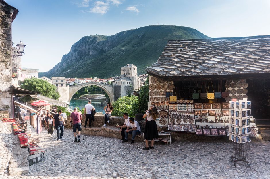 Kujundziluk street Mostar Bosnia Herzegovina silver crafts shop exterior