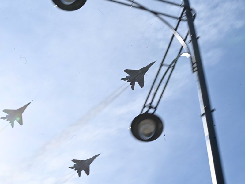 Six Planes Slice the Sky Above Sofia: F-16s and MiG-29s Draw Crowds on Army Day