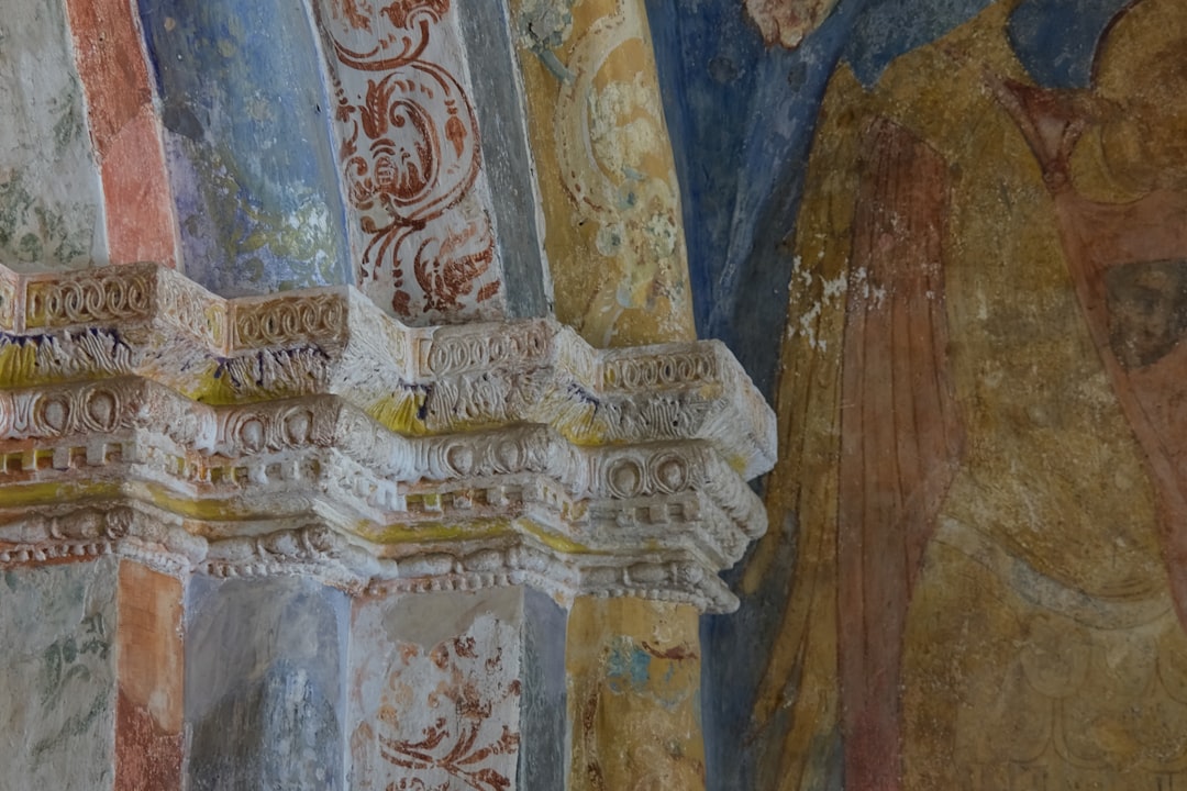 Studenica Monastery Refectory Church frescoes damaged plaster stone