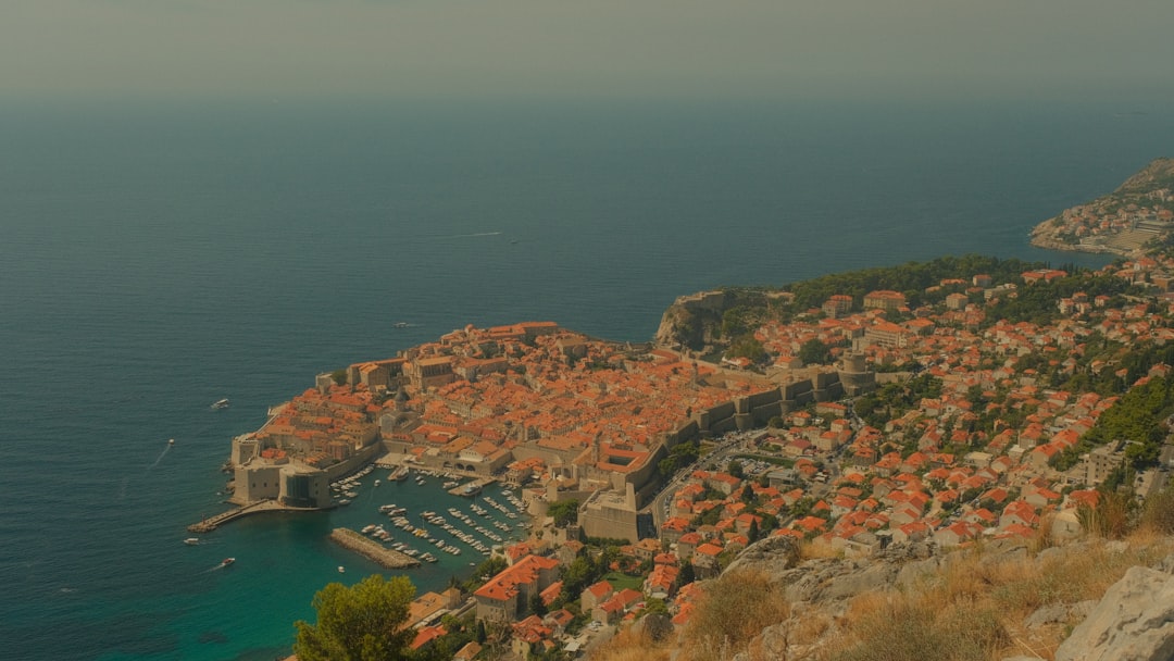 Sunset over Adriatic Sea Dubrovnik Croatia