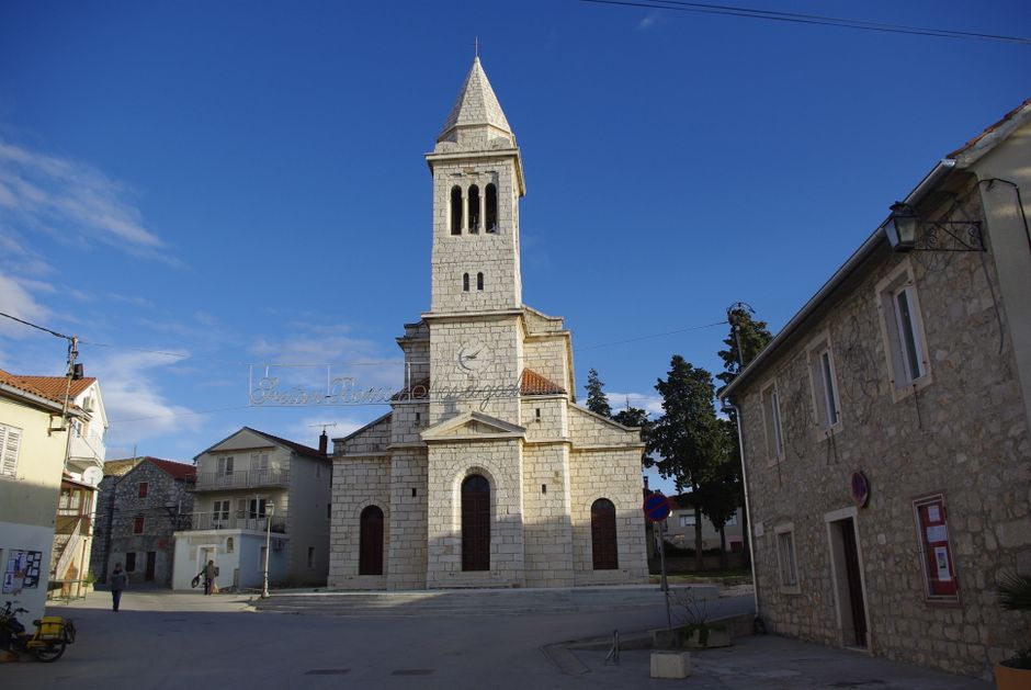 Cres Old Town Croatia Venetian square stone church morning light