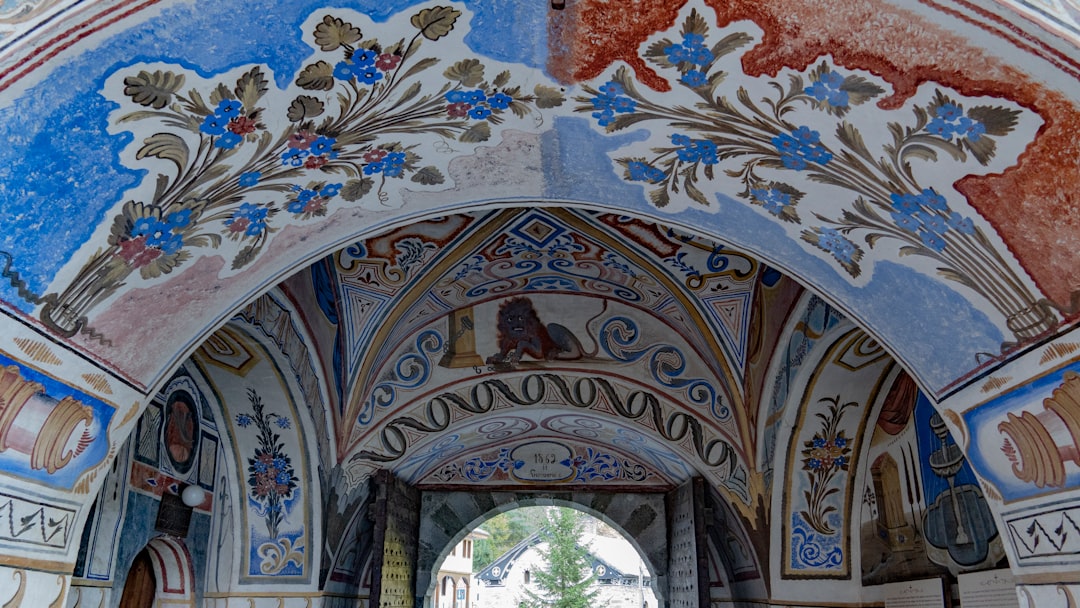 Rila Monastery Bulgaria Refectory interior murals monks eating