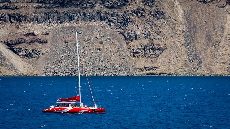 Red Beach Santorini red cliffs black sand sea