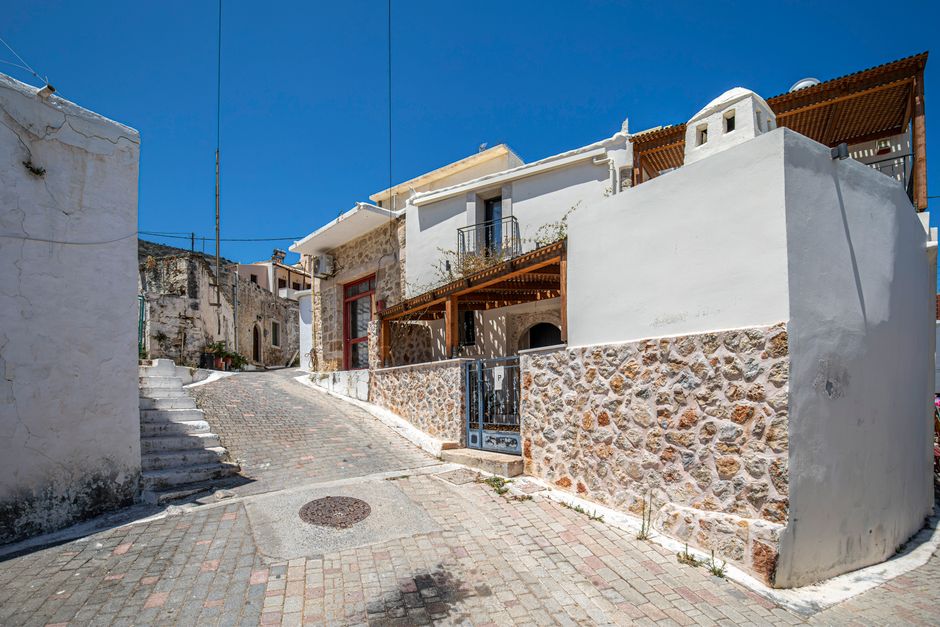 Lahana village Crete abandoned stone houses narrow streets