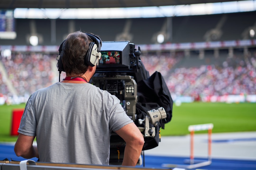 VAR screen football referee checking monitor stadium