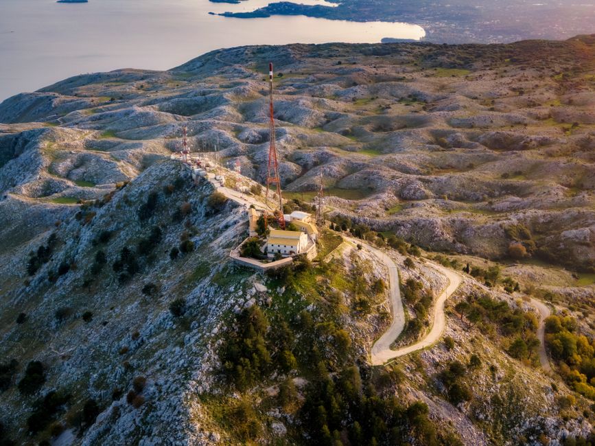 Pantokrator Monastery Mount Athos cliff Aegean Sea view