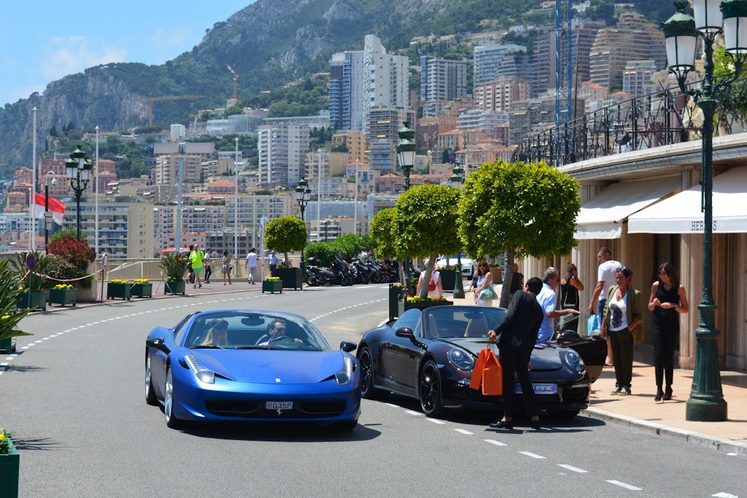 Ferrari F1 car pit stop Monaco Grand Prix crowd