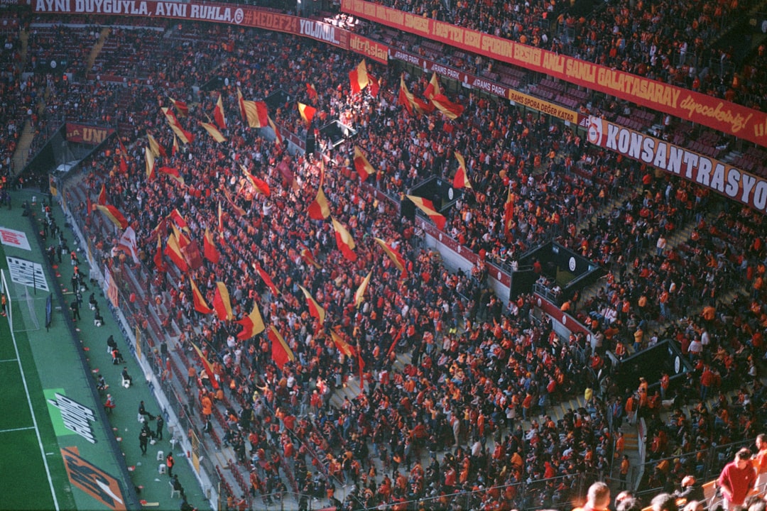 Galatasaray stadium night crowd cheering