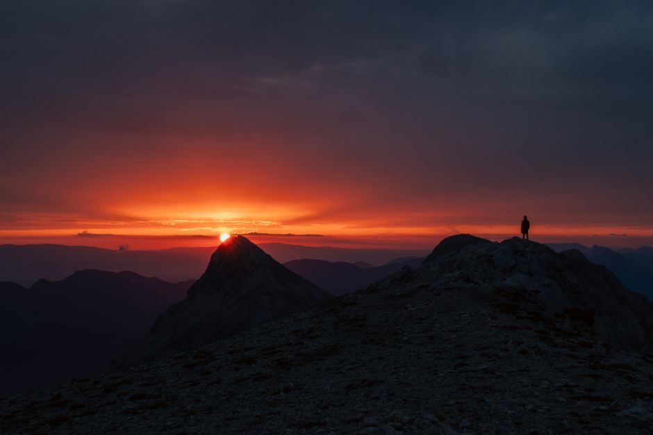 Triglav Hut Slovenia high alpine refuge summit view granite peak