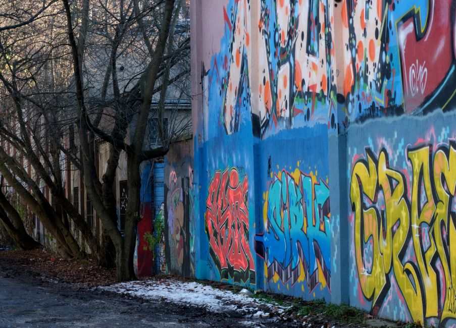 Cvetkova Street Belgrade street art murals colorful walls
