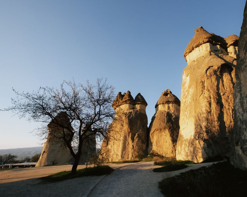 Devil's Town Serbia stone pillars sunset dramatic shadows