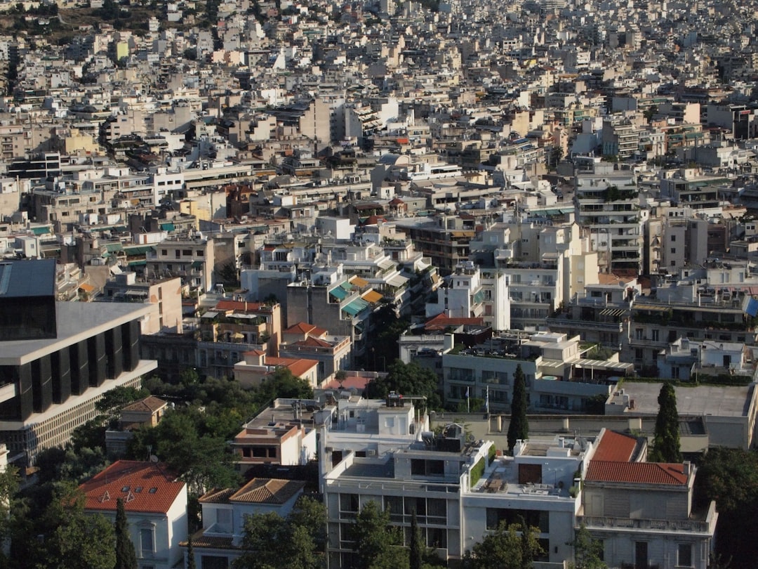 flooded streets in central Athens during storm