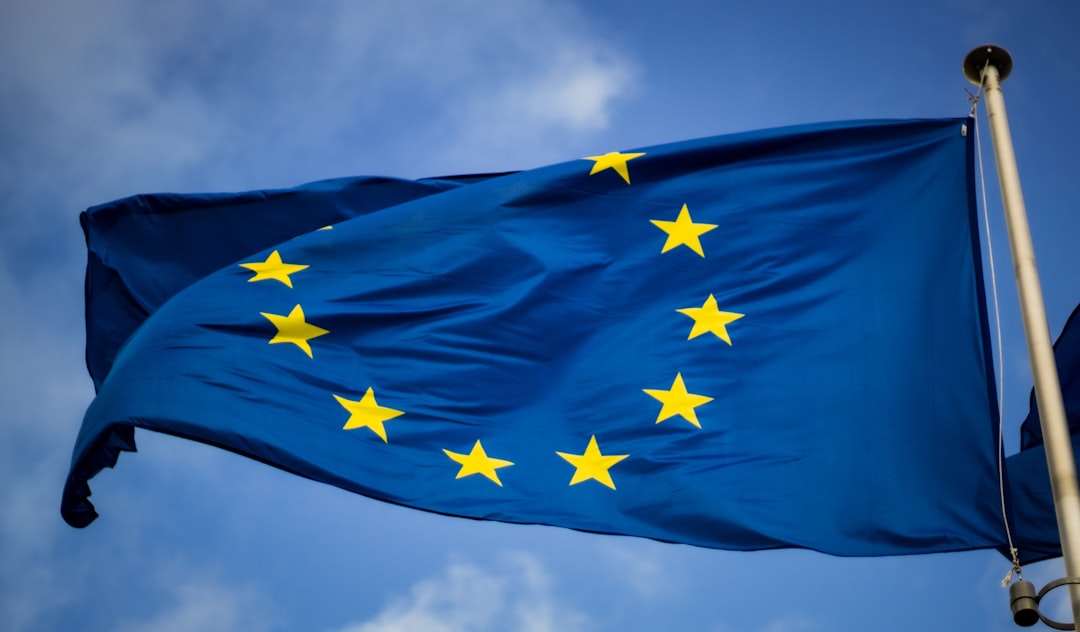 European Union flag and Bulgarian flag side by side
