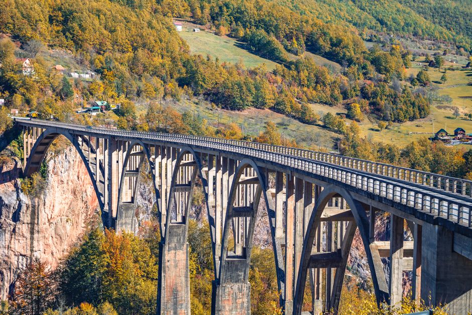 Tara River Canyon Bridge Durmitor Montenegro deep gorge view