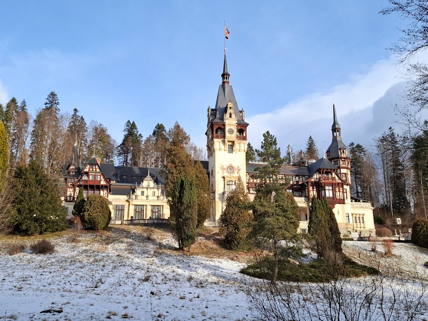 Peleș Castle Sinaia Romania Neo-Renaissance architecture forest garden