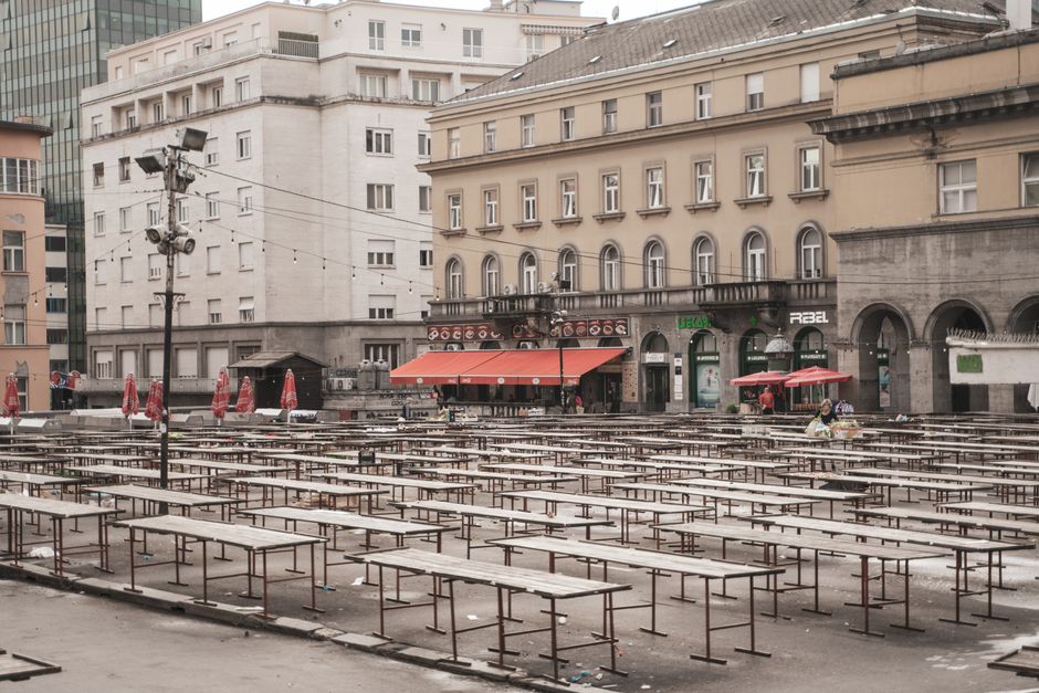Cetinje King Nikola Square outdoor cafes food scene