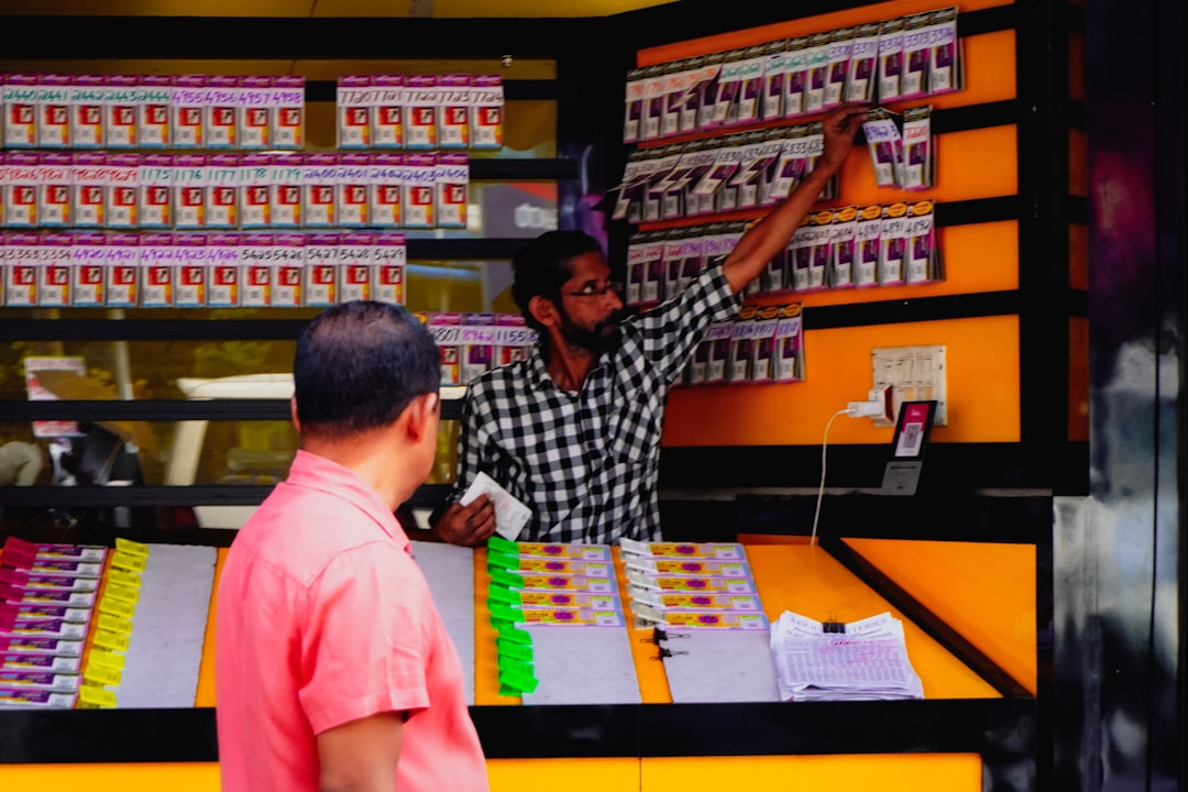 Balkan lottery ticket sales counter crowd