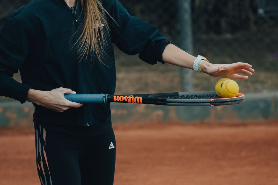 Olga Danilovic serving tennis ball Belgrade stadium
