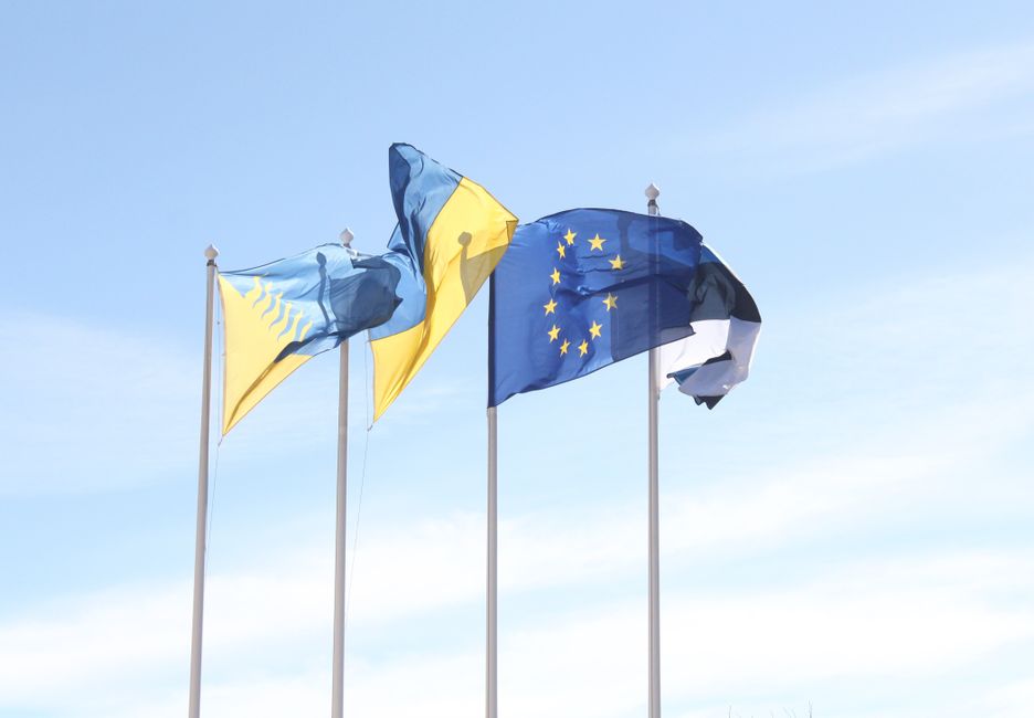 European Union flag and Balkan countries map