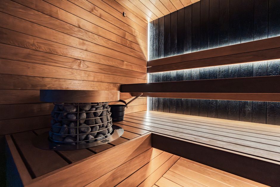 Albena Spa thermal pool Varna evening steam ambient lighting