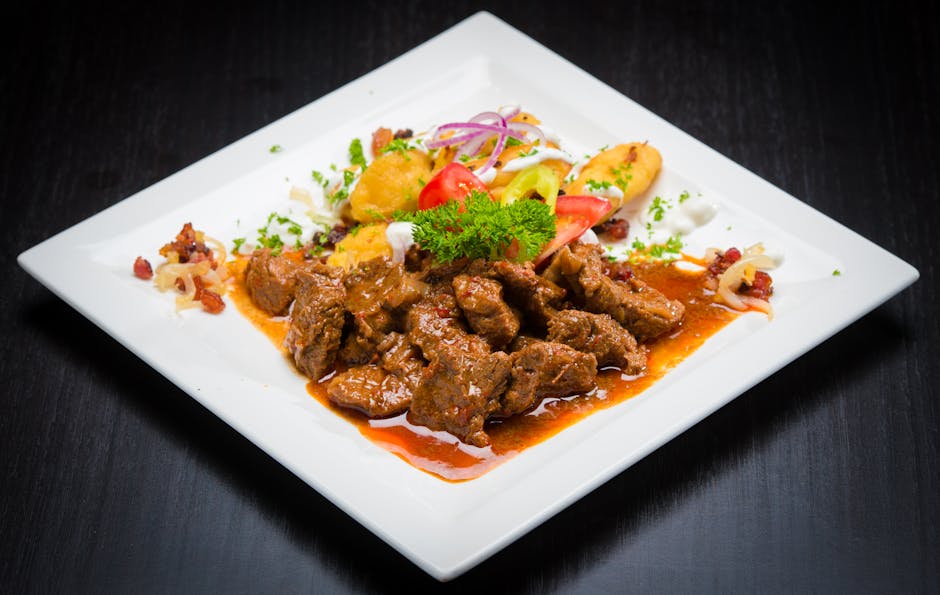Greek stifado stew Thessaly local dish plate
